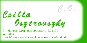 csilla osztrovszky business card